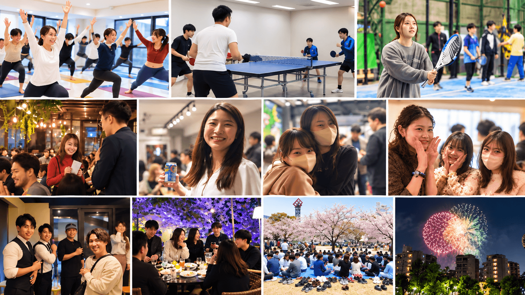 スポーツや飲食、季節の催しを楽しむOsaka Eventsの参加者たち